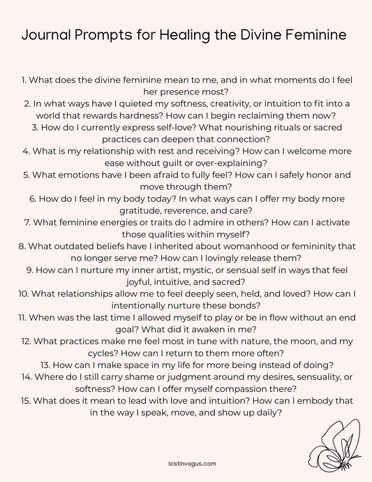 Journal Prompts for Healing the Divine Feminine🦋🌸